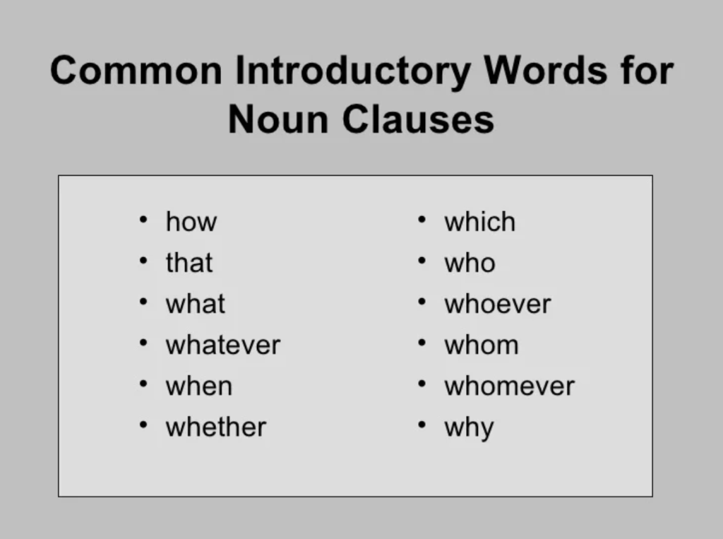 Mệnh đề danh ngữ (Noun clause)