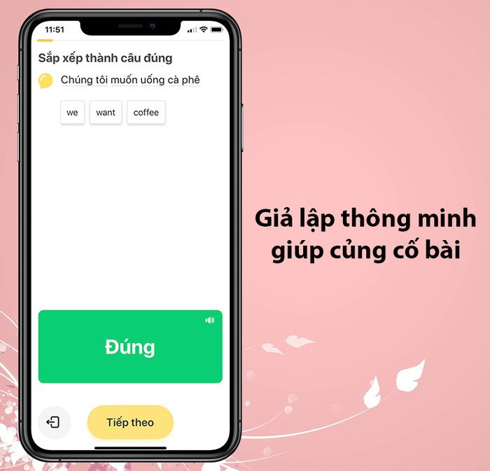 Bài tập sắp xếp từ để luyện ngữ pháp tiếng Anh trên ứng dụng Simpler với sự hỗ trợ của AI