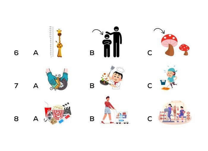 Bài tập tiếng Anh lớp 4 Global Success dạng nghe chọn hình