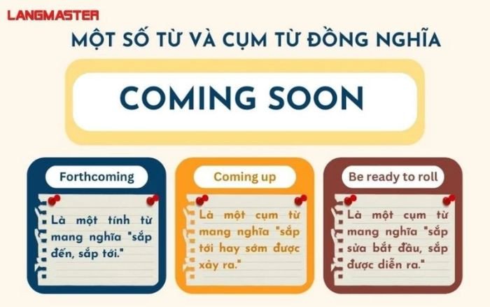 Bảng so sánh các từ và cụm từ đồng nghĩa với Coming soon