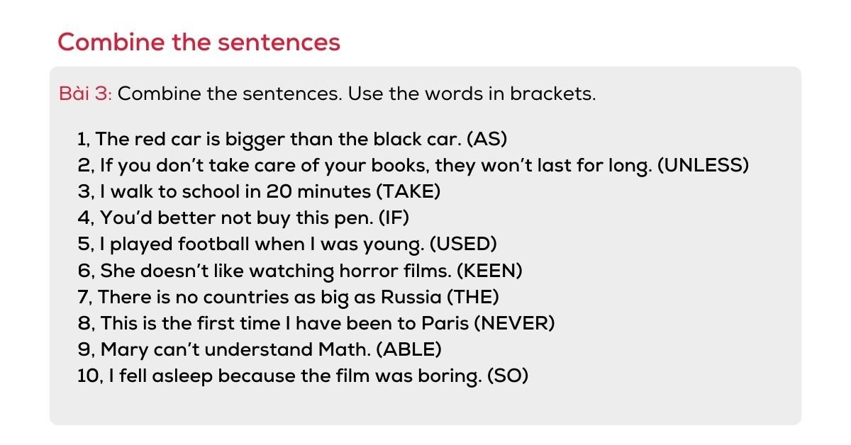 Bảng tổng hợp kiến thức ngữ pháp tiếng Anh giúp học sinh lớp 7 nắm vững cách viết lại câu