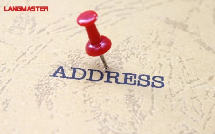 Bảng từ vựng tiếng Anh thông dụng khi viết địa chỉ
