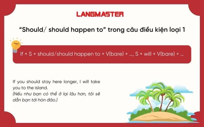 Biến thể câu điều kiện với "should" hoặc "should happen to" để diễn tả khả năng hiếm.
