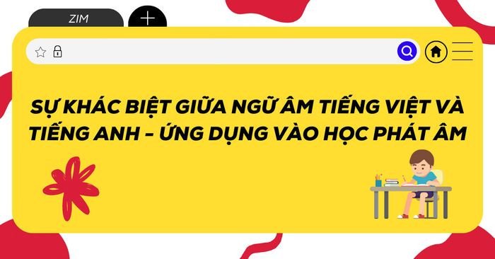 Biểu đồ so sánh sự khác biệt ngữ âm trong phát âm tiếng Anh và tiếng Việt