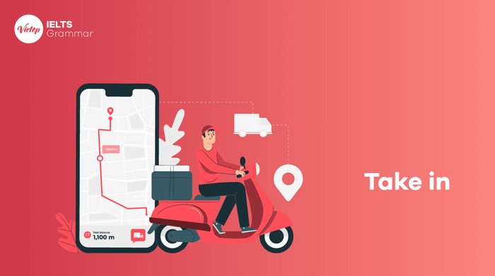 Biểu đồ thể hiện các ý nghĩa khác nhau của cụm từ take in trong ngữ cảnh tiếng Anh.