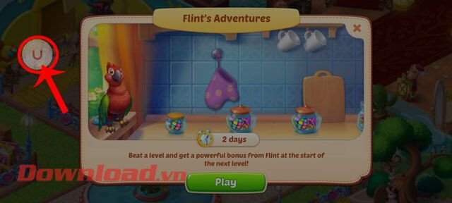 Biểu tượng nút ảo U-Dictionary nổi trên màn hình điện thoại, sẵn sàng để kéo thả dịch ngôn ngữ game