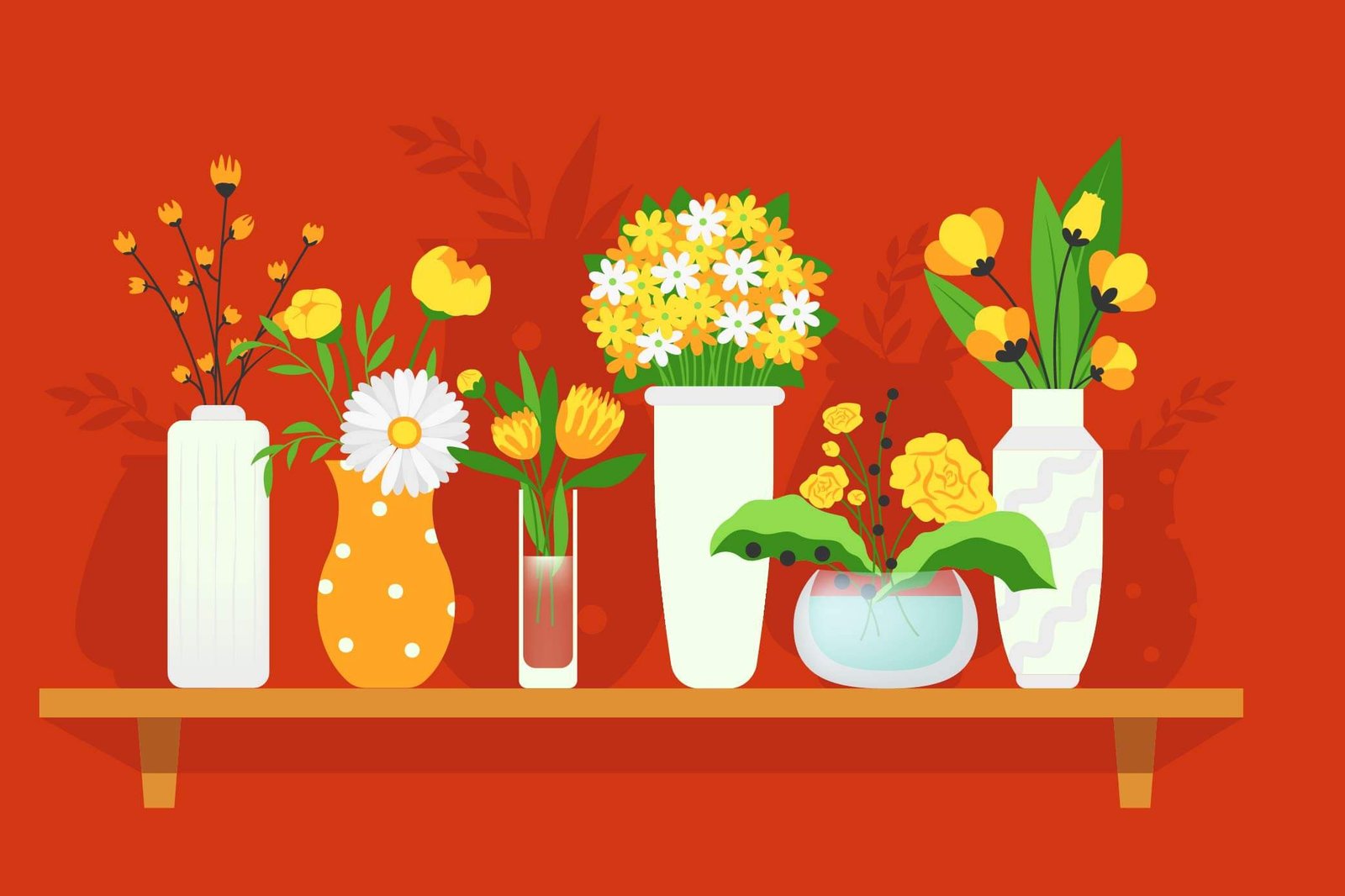 Bình hoa tươi trang trí bàn làm việc, gợi mở từ vựng về hoa IELTS Speaking