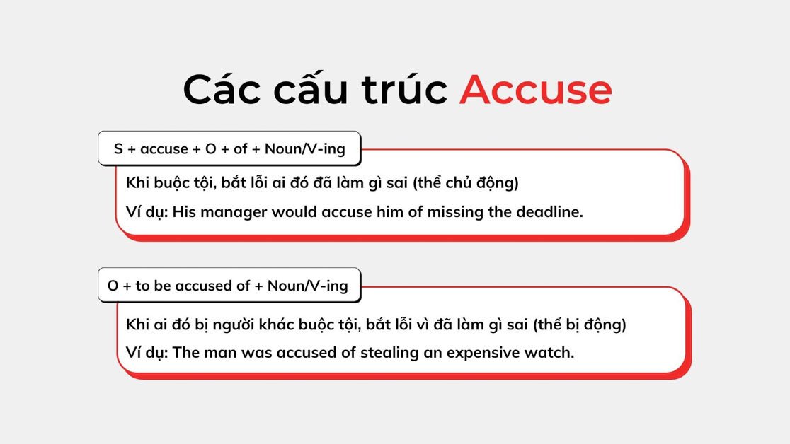 Cấu trúc Accuse trong câu tiếng Anh
