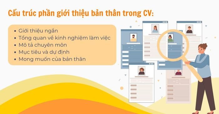 Cấu trúc đề xuất cho phần tóm tắt bản thân trong hồ sơ xin việc tiếng Anh