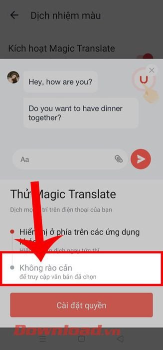 Chọn chế độ dịch không rào cản trong U-Dictionary để tối ưu trải nghiệm dịch tiếng Anh liền mạch