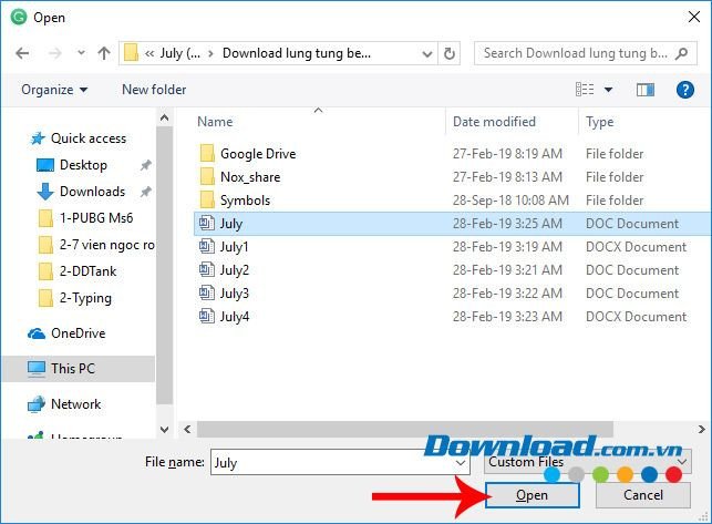 Chọn văn bản cần kiểm tra lỗi chính tả