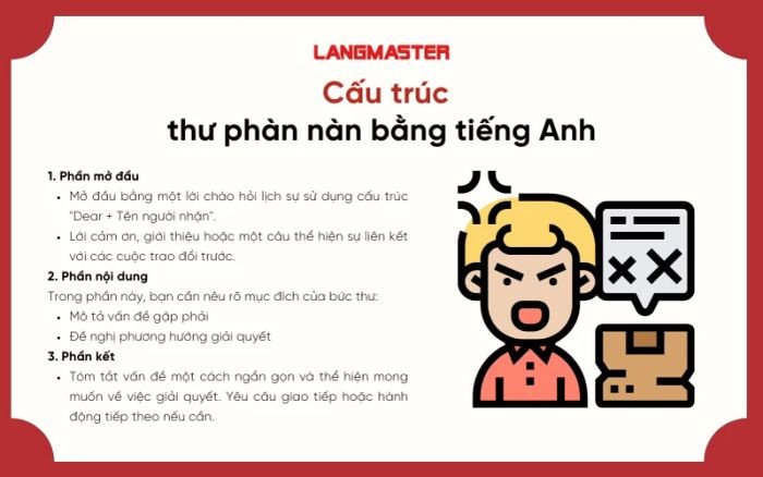 Dàn ý cấu trúc một bức thư phàn nàn tiếng Anh chuẩn mực