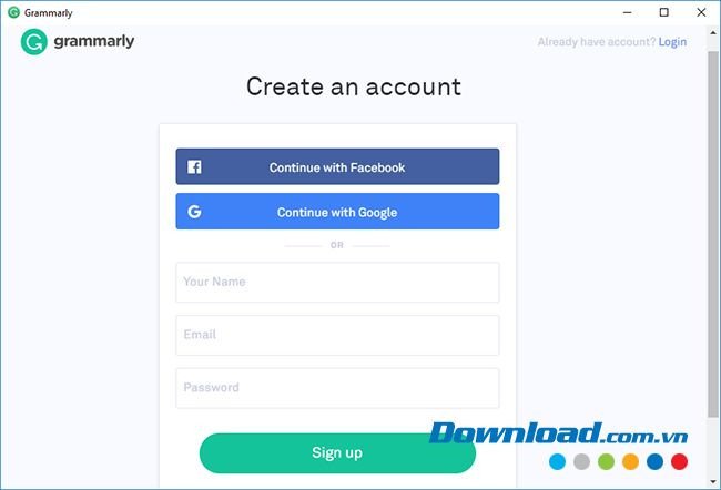 Đăng ký tài khoản Grammarly mới