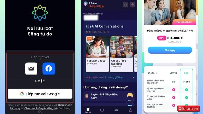 Đăng nhập tài khoản ELSA SPEAK để bắt đầu học
