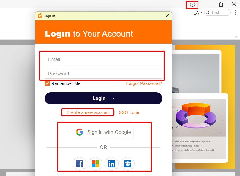 Đăng nhập vào Foxit Reader để dịch file PDF tiếng Anh dễ dàng.