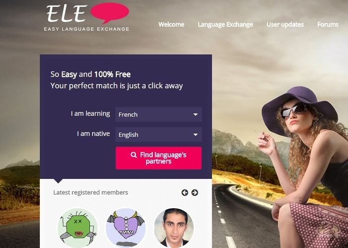 Easy Language Exchange giao diện