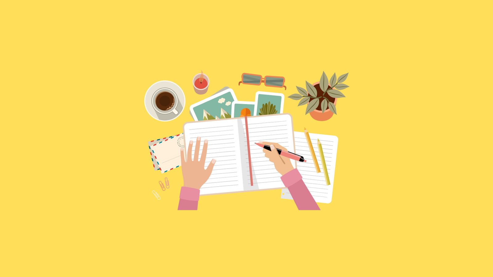 Ghi chú trong một cuốn nhật ký cá nhân, thể hiện cảm xúc