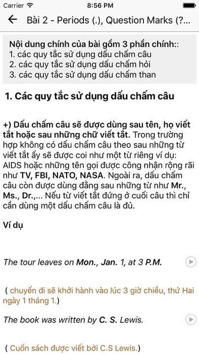 Giao diện Luyện Viết Tiếng Anh - Kỹ Năng Viết hỗ trợ học ngữ pháp trực quan