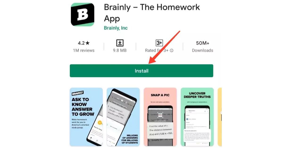 Giao diện ứng dụng Brainly hỗ trợ giải bài tập tiếng Anh và các môn học khác