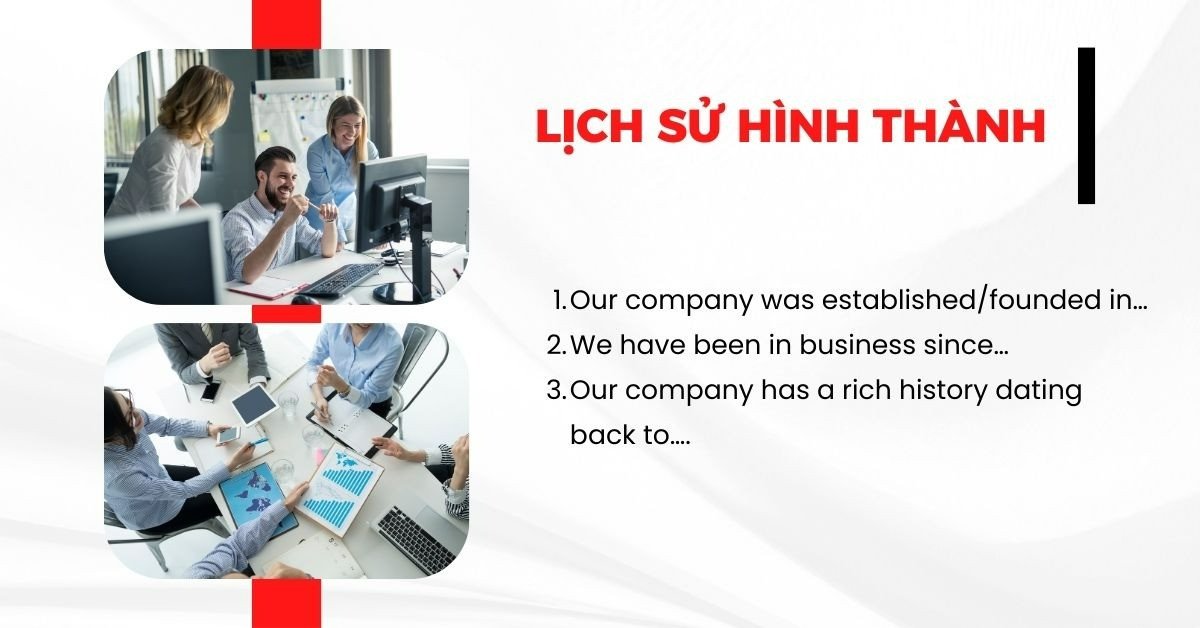 Hình ảnh biểu đồ thời gian thể hiện các cột mốc quan trọng trong lịch sử phát triển của một doanh nghiệp, minh họa cách giới thiệu công ty bằng tiếng Anh một cách chuyên nghiệp.