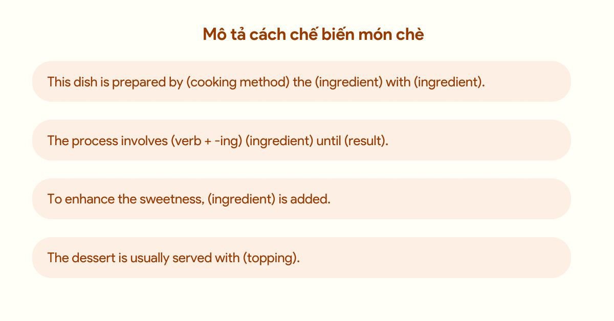 Hình ảnh các nguyên liệu và quy trình chế biến món chè bưởi