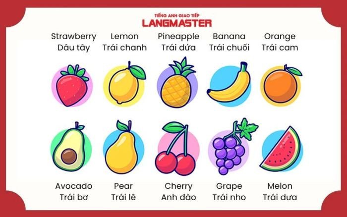 Hình ảnh minh họa các loại trái cây nhiệt đới