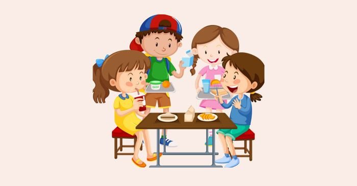 Hình ảnh minh họa các thực phẩm lành mạnh và không lành mạnh, giúp học sinh tìm hiểu từ vựng về thói quen ăn uống bằng tiếng Anh