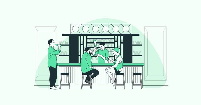 Khách hàng giao tiếp tiếng Anh tự tin tại quầy bar