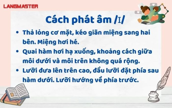 Khẩu hình miệng phát âm nguyên âm I ngắn trong tiếng Anh