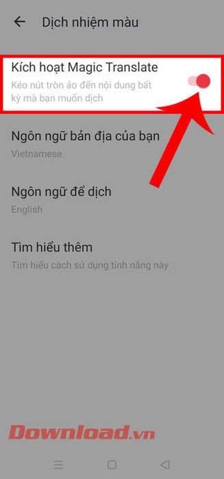 Kích hoạt tính năng Magic Translate trong U-Dictionary để dịch tiếng Anh tự động khi chơi game