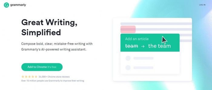 Màn hình hiển thị lỗi ngữ pháp được gạch chân màu đỏ trên Grammarly.com