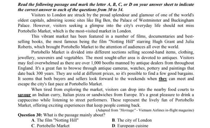 Minh họa kỹ năng đọc hiểu trong đề thi tiếng Anh THPT Quốc gia