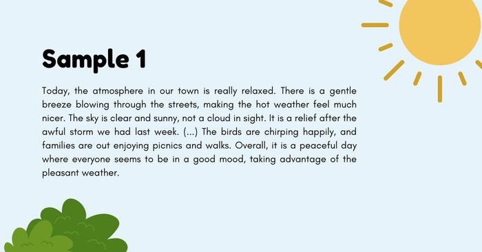 mô tả thời tiết trong tiếng Anh có nắng