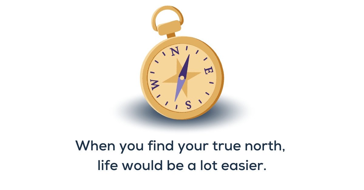 Người đang tìm kiếm la bàn, tượng trưng cho việc tìm định hướng đúng đắn trong cuộc sống, một khía cạnh của phrasal verb find