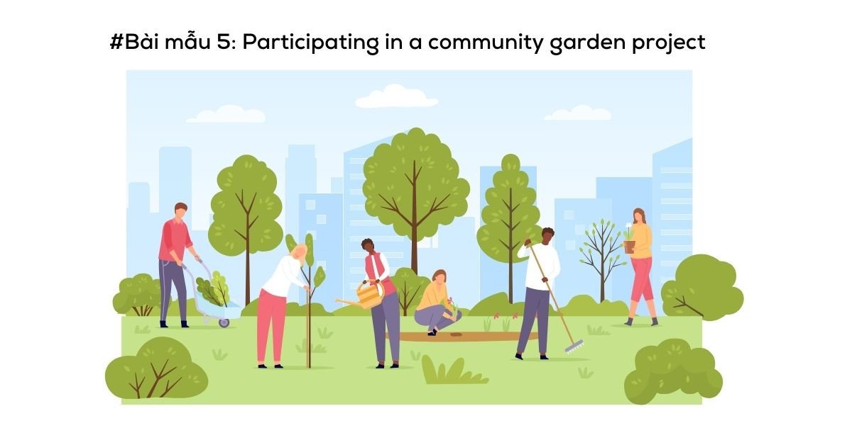 Những người tình nguyện đang làm việc trong một vườn cộng đồng, biểu trưng cho sự hợp tác và lợi ích của hoạt động tình nguyện.