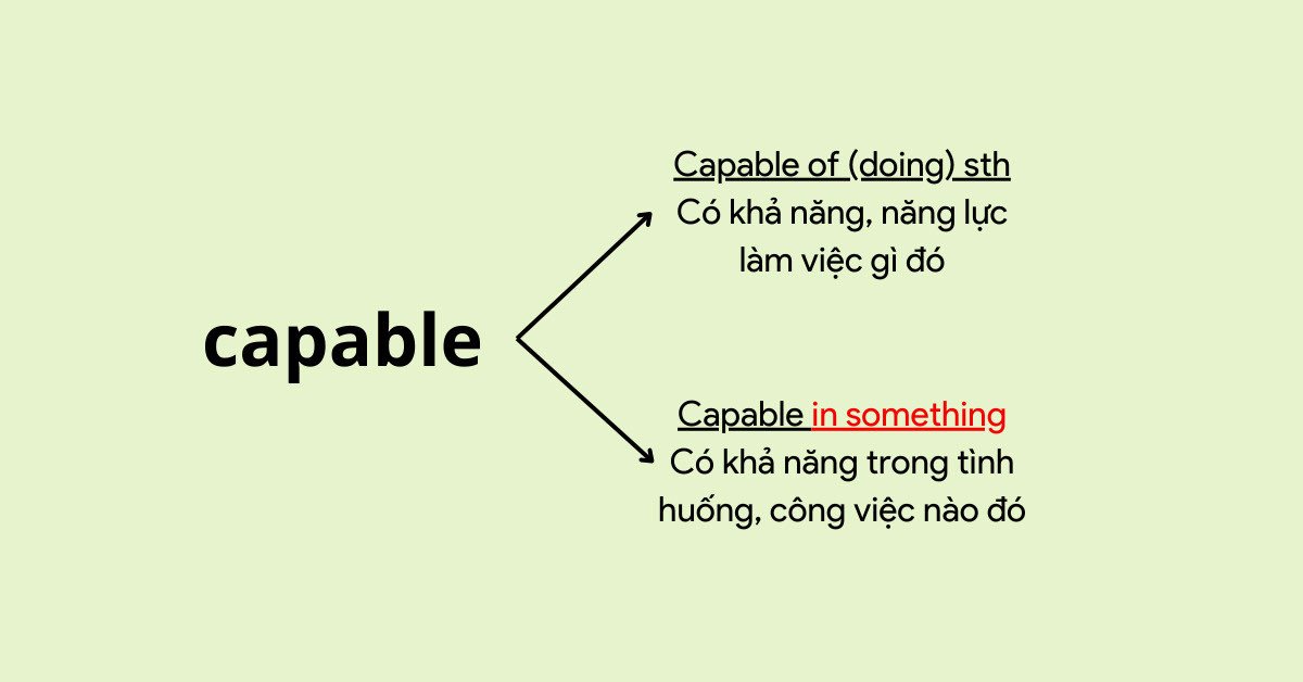 Phân biệt cách dùng Capable of và Capable in