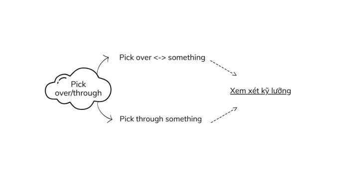 Phân biệt cách sử dụng Pick over và Pick through