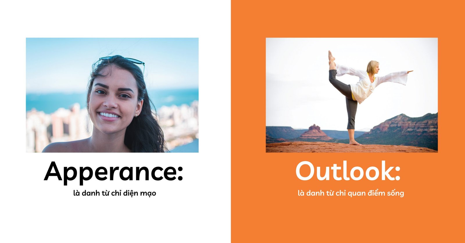 Phân biệt danh từ dễ nhầm lẫn Appearance và Outlook