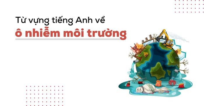 Quả địa cầu với các biểu tượng môi trường như tái chế, cây xanh, năng lượng gió và mặt trời, minh họa các giải pháp bảo vệ môi trường và từ vựng tiếng Anh về môi trường.