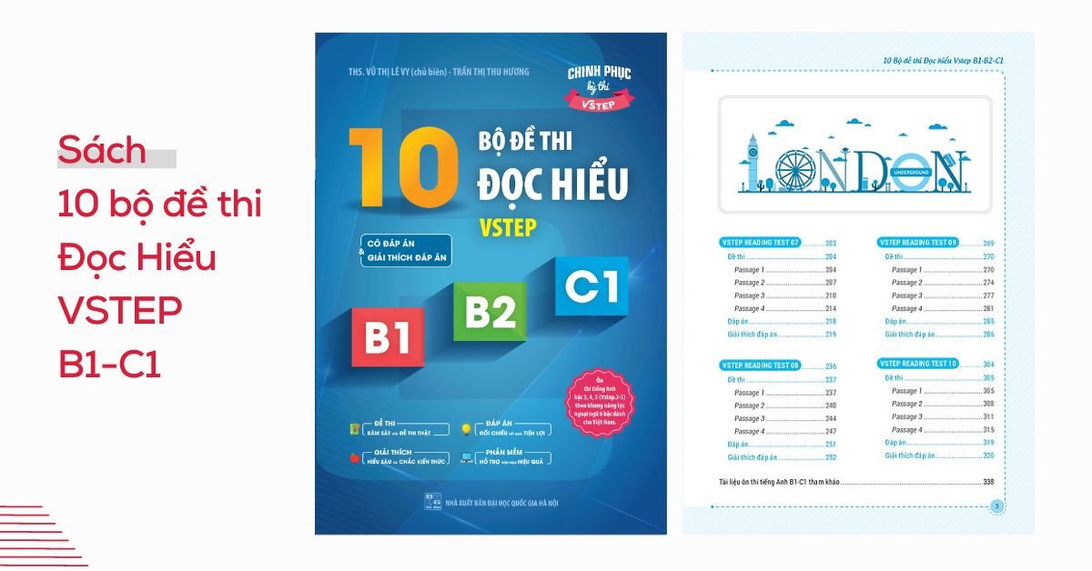 Sách VSTEP 10 bộ đề thi Đọc Hiểu B1-C1