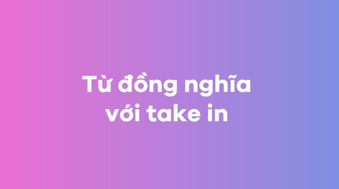 Sơ đồ các từ đồng nghĩa và cụm từ thay thế cho take in trong tiếng Anh.