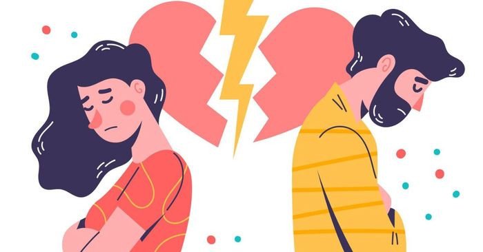 Trái tim tan vỡ tượng trưng cho sự chia ly trong tình yêu