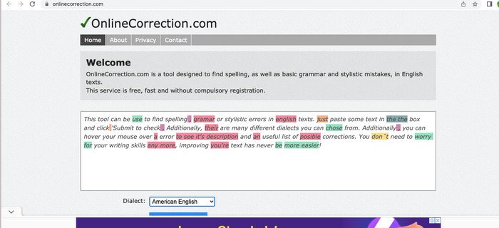 Trang web OnlineCorrection giúp kiểm tra ngữ pháp tiếng Anh nhanh chóng