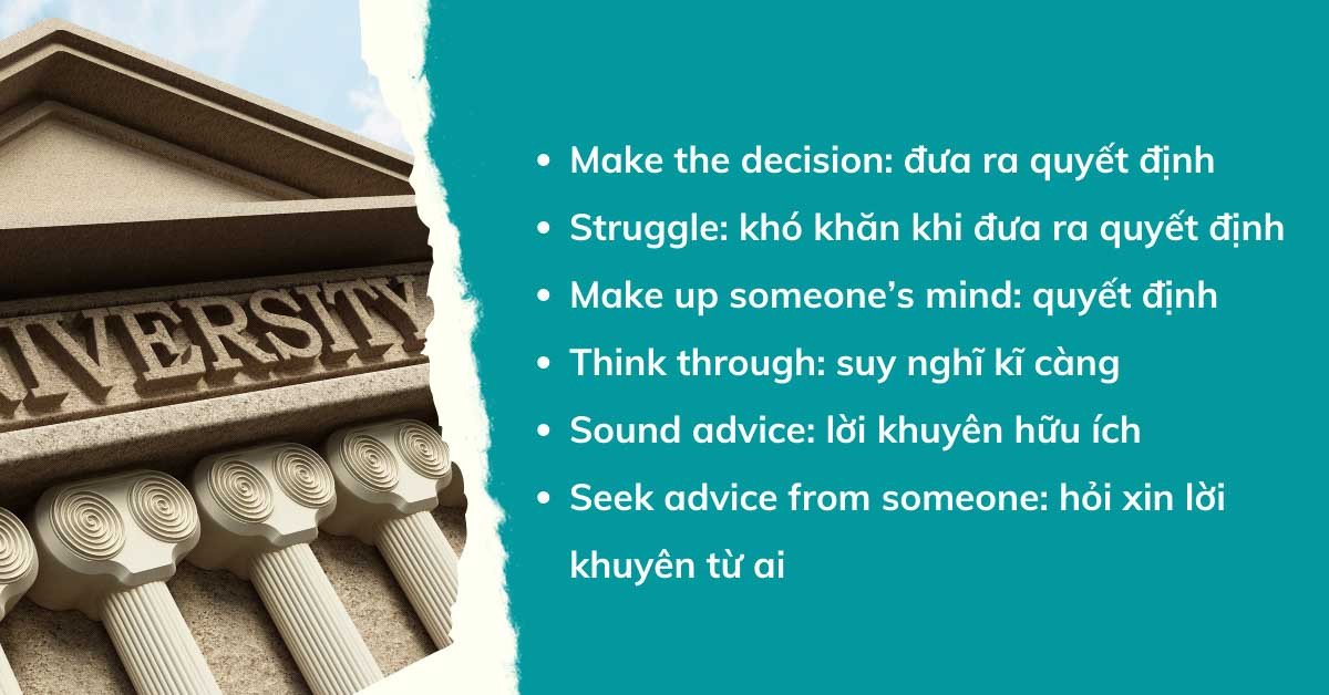 Từ vựng diễn tả quyết định khó khăn trong tiếng Anh