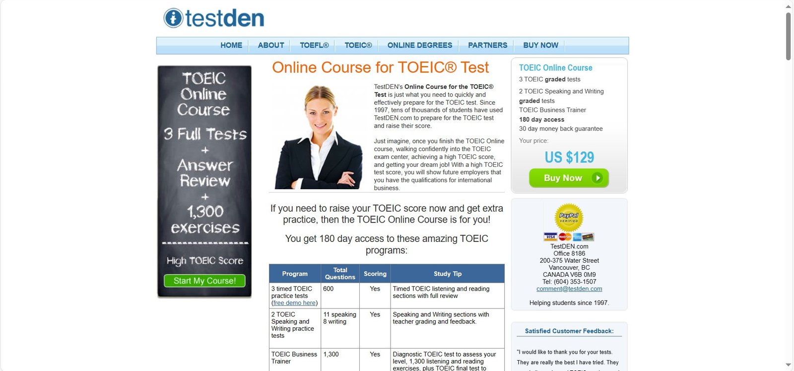 Website TestDEN chuyên cung cấp dịch vụ luyện thi TOEIC và TOEFL