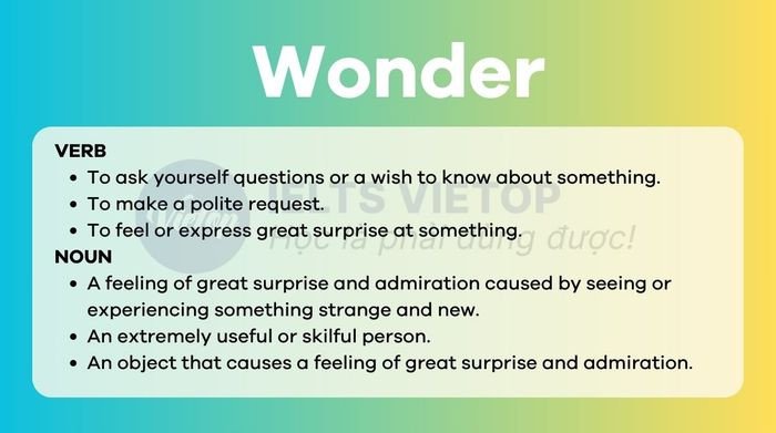 Ý nghĩa đa dạng của từ Wonder