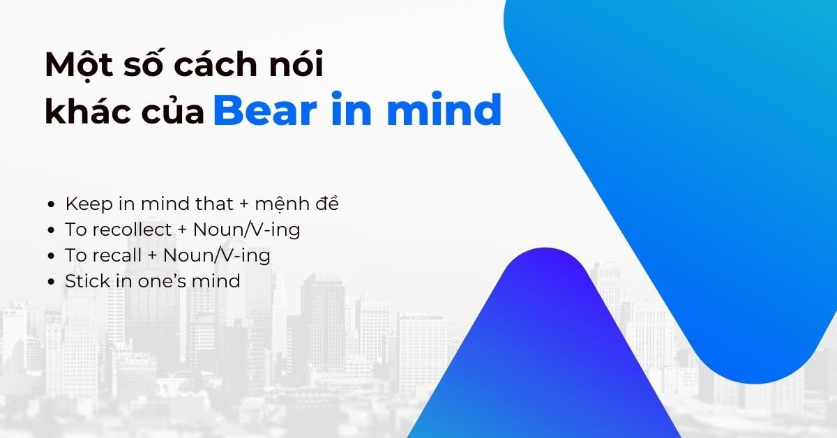 Một số cách nói khác của Bear in mind